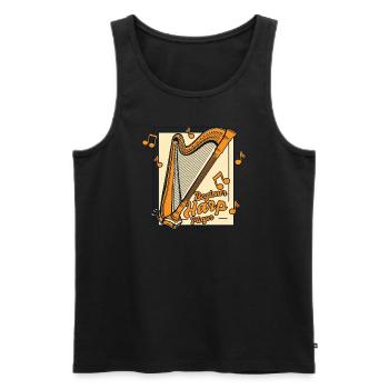 Beginner Harp Player Harp Music Harp - Men's Premium Organic Tank Top - black - Front - AI Model Male 178 light (178cm)