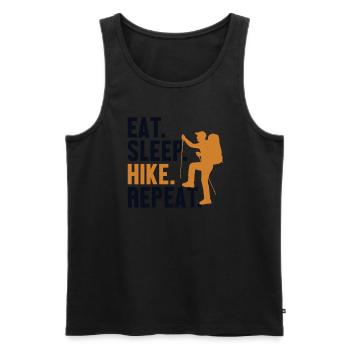 Eat Sleep Hike Repeat Bergwandern Hiking Trekking - Männer Premium Bio Tank Top - Schwarz - Vorne - Michal (187cm)