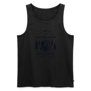 Time For A New Adventure Trekking Mountain Hiking - Men's Premium Organic Tank Top - black - Front - Michal (187cm)