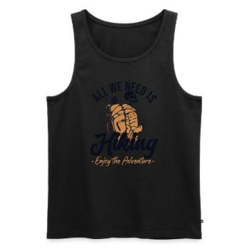 Hiking Enjoy The Adventure Trekking Mountain Hiking - Men's Premium Organic Tank Top - black - Front - Michal (187cm)