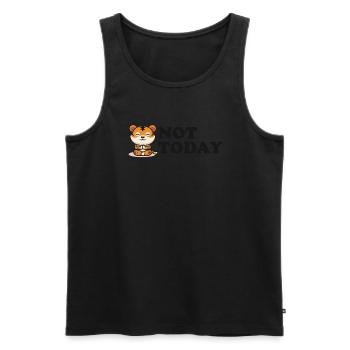 Not Today Wildkatze Raubkatze Königstiger - Männer Premium Bio Tank Top - Schwarz - Vorne - AI Model Male 178 light (178cm)