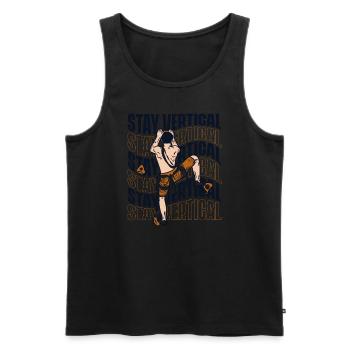 Stay Vertical Alpinklettern Sportklettern Kraxler - Männer Premium Bio Tank Top - Schwarz - Vorne - AI Model Male 178 light (178cm)