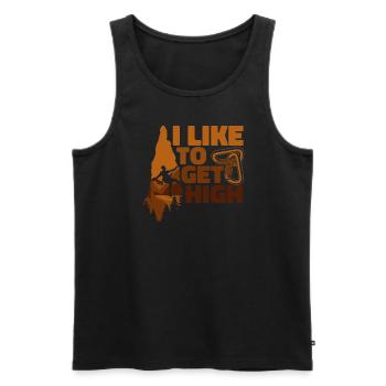 I Like To Get High Alpinklettern Sportklettern - Männer Premium Bio Tank Top - Schwarz - Vorne - AI Model Male 178 light (178cm)