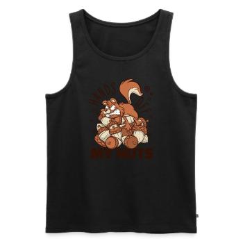 Hands Off My Nuts Grauhörnchen Squirrel - Männer Premium Bio Tank Top - Schwarz - Vorne - AI Model Male 178 light (178cm)