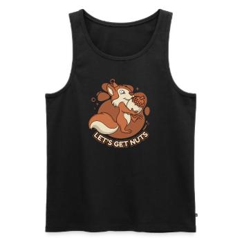 Let's Get Nuts Squirrel Fuchshörnchen Eichhörnchen - Männer Premium Bio Tank Top - Schwarz - Vorne - AI Model Male 178 light (178cm)