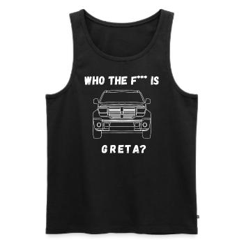 Who the f*** is - Männer Premium Bio Tank Top - Schwarz - Vorne - Michal (187cm)