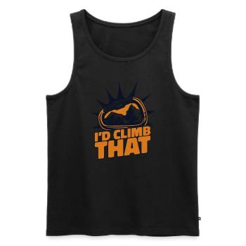 I'd Climb That Alpinklettern Sportklettern - Männer Premium Bio Tank Top - Schwarz - Vorne - AI Model Male 178 light (178cm)