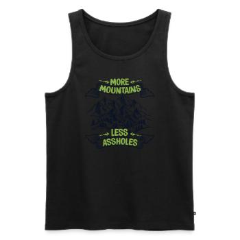 More Mountains Less Assholes Speedklettern - Männer Premium Bio Tank Top - Schwarz - Vorne - AI Model Male 178 light (178cm)