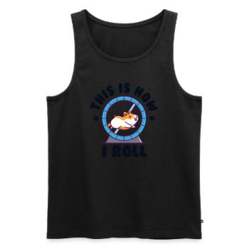 This Is How I Roll Golden Hamster Dwarf Hamster - Men's Premium Organic Tank Top - black - Front - AI Model Male 178 light (178cm)
