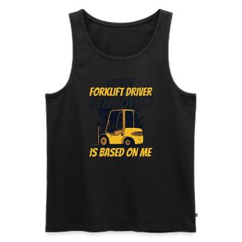 The Hot Forklift Driver Stereotype Gabelstapler - Men's Premium Organic Tank Top - black - Front - AI Model Male 178 light (178cm)