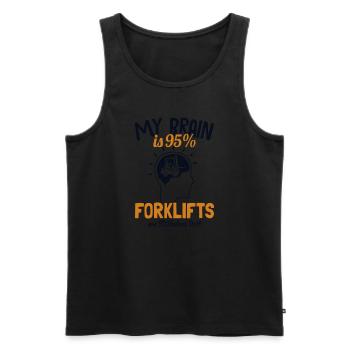 My Brain is 95% Forklifts Forklift Driver - Men's Premium Organic Tank Top - black - Front - AI Model Male 178 light (178cm)