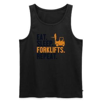 Eat Sleep Forklifts Repeat All-terrain forklift - Men's Premium Organic Tank Top - black - Front - AI Model Male 178 light (178cm)