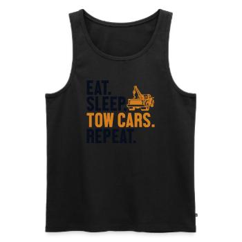 Eat Sleep Tow Cars Repeat Tow Truck Driver - Men's Premium Organic Tank Top - black - Front - Michal (187cm)