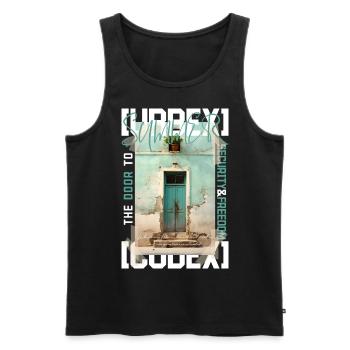 Summer door to... by ART8NS - Art ON Streetwear - Männer Premium Bio Tank Top - Schwarz - Vorne - AI Model Male 178 light (178cm)