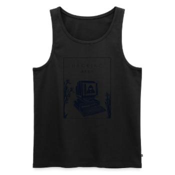 Piratage de l’hameçonnage chinois Hanzi Social Engineering - Débardeur bio Premium Homme - noir - Devant - AI Model Male 178 light (178cm)
