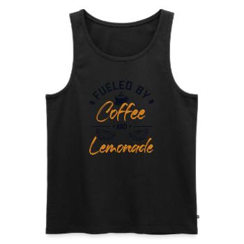 Alimenté par le café et la limonade Limonade - Débardeur bio Premium Homme - noir - Devant - Michal (187cm)