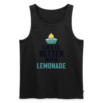 La vie est meilleure avec Lemonade Lemonade - Débardeur bio Premium Homme - noir - Devant - Michal (187cm)