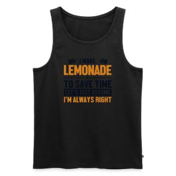 Faire de la limonade Supposons que j’ai raison Limonade - Débardeur bio Premium Homme - noir - Devant - Michal (187cm)