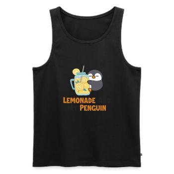 La limonade et mes amoureux de la limonade Pingouin - Débardeur bio Premium Homme - noir - Devant - Michal (187cm)