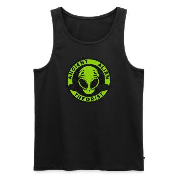 Ancien théoricien extraterrestre Conspiration OVNI - Débardeur bio Premium Homme - noir - Devant - AI Model Male 178 light (178cm)