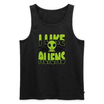 I Like Aliens Ufo Conspiracy Außerirdischer Alien - Men's Premium Organic Tank Top - black - Front - Michal (187cm)