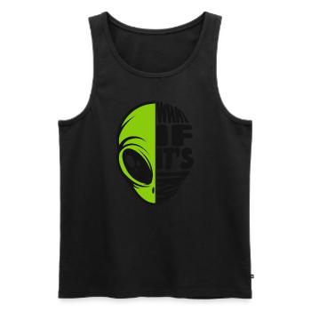 What If It's True Conspiracy Alien UFO - Men's Premium Organic Tank Top - black - Front - Michal (187cm)