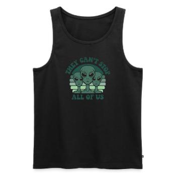 They Can't Stop All Of Us Außerirdischer Ufo Alien - Men's Premium Organic Tank Top - black - Front - Michal (187cm)