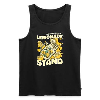 La vie est meilleure avec un stand de limonade Limonade - Débardeur bio Premium Homme - noir - Devant - Michal (187cm)
