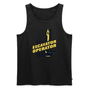 Excavator Seilbagger Raupenbagger Baggerführer - Männer Premium Bio Tank Top - Schwarz - Vorne - AI Model Male 178 light (178cm)