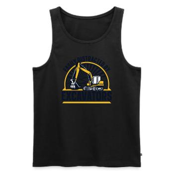 Easily Distracted By Excavators Raupenbagger - Männer Premium Bio Tank Top - Schwarz - Vorne - AI Model Male 178 light (178cm)
