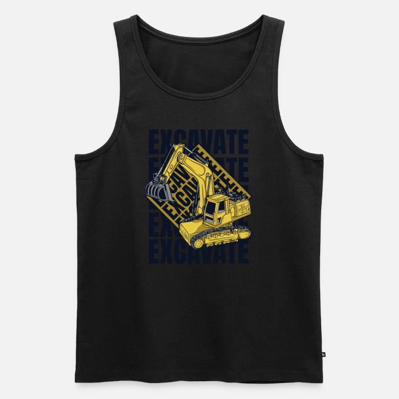Excavate Raupenbagger Bagger Seilbagger - Männer Premium Bio Tank Top - Schwarz