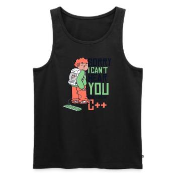 Can't Hear You Only Speak C++ Developer Coder - Männer Premium Bio Tank Top - Schwarz - Vorne - Michal (187cm)