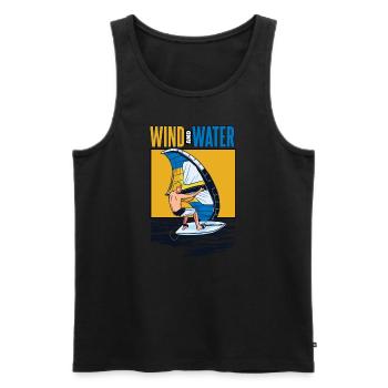 Wind And Water Surfer Surfer Water Sports - Men's Premium Organic Tank Top - black - Front - AI Model Male 178 light (178cm)