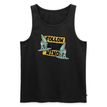 Follow The Wind Water Sports Surfers Surfers - Men's Premium Organic Tank Top - black - Front - AI Model Male 178 light (178cm)