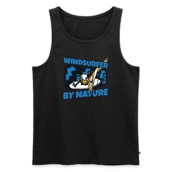 Windsurfer By Nature Surfer Sports nautiques Planche à voile - Débardeur bio Premium Homme - noir - Devant - Michal (187cm)