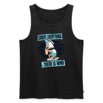 Cancel Everything There Is Wind Wassersport - Männer Premium Bio Tank Top - Schwarz - Vorne - Michal (187cm)