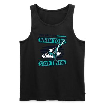You Only Fail When You Stop Trying Surfer - Männer Premium Bio Tank Top - Schwarz - Vorne - AI Model Male 178 light (178cm)