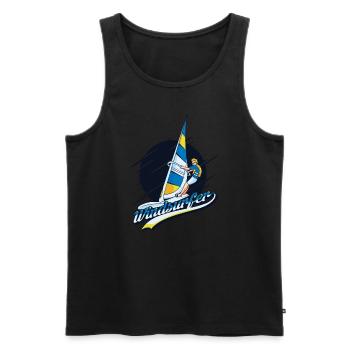 Windsurfers, surfeurs, surfeurs, sports nautiques - Débardeur bio Premium Homme - noir - Devant - Michal (187cm)