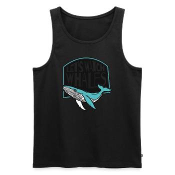 Regardons les baleines béluga bleu Cétacé Baleine - Débardeur bio Premium Homme - noir - Devant - AI Model Male 178 light (178cm)