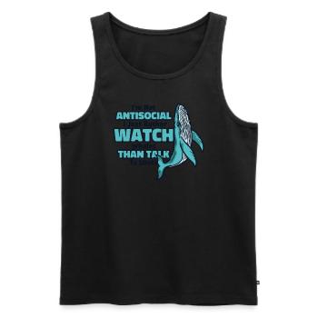 Lieber Wale beobachten als mit Idioten reden Wal - Männer Premium Bio Tank Top - Schwarz - Vorne - Michal (187cm)