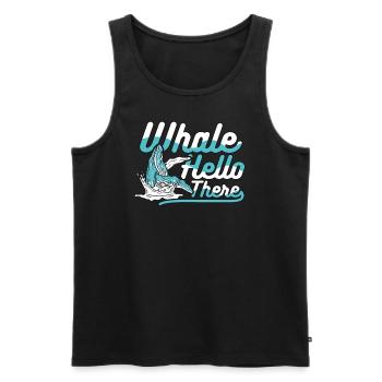 Whale Hello There Blue Beluga Cachalot Whale - Men's Premium Organic Tank Top - black - Front - AI Model Male 178 light (178cm)
