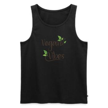 Vegan Vibes Vegan Vegans Plant-Based Vegetarian - Men's Premium Organic Tank Top - black - Front - Michal (187cm)