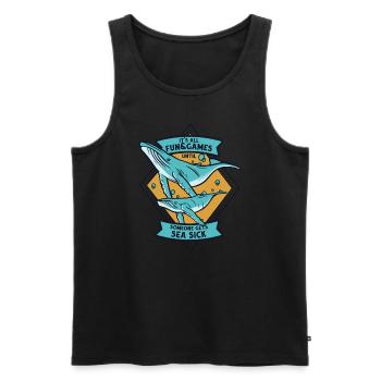 Until Someone Get's Sea Sick Cetacea Cachalot - Men's Premium Organic Tank Top - black - Front - AI Model Male 178 light (178cm)