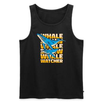 Whale Watcher Blue Beluga Cetacea Cachalot Whale - Men's Premium Organic Tank Top - black - Front - AI Model Male 178 light (178cm)