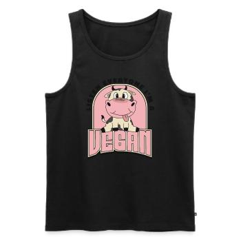 Ich bin Veganer Veganer Pflanzlich - Männer Premium Bio Tank Top - Schwarz - Vorne - Michal (187cm)