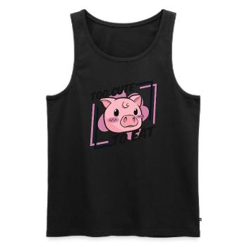 Too Cute To Eat Vegans Plant-Based Vegan Veganism - Men's Premium Organic Tank Top - black - Front - Michal (187cm)
