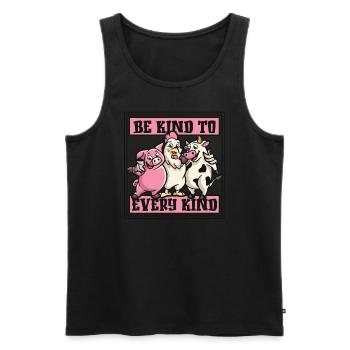Be Kind To Every Kind Vegan Vegans Plant-Based - Men's Premium Organic Tank Top - black - Front - Michal (187cm)