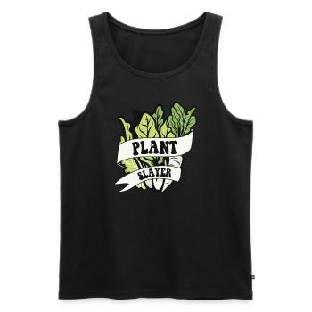 Plant Slayer Vegan Veganer Pflanzlicher Veganismus - Männer Premium Bio Tank Top - Schwarz - Vorne - Michal (187cm)