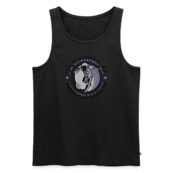 I'd Rather Be Moonwalking Cosmonaut Spaceship - Men's Premium Organic Tank Top - black - Front - Michal (187cm)