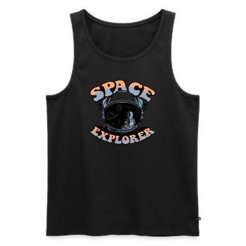 Space Explorer Kosmonaut Raumschiff Taikonaut - Männer Premium Bio Tank Top - Schwarz - Vorne - AI Model Male 178 light (178cm)
